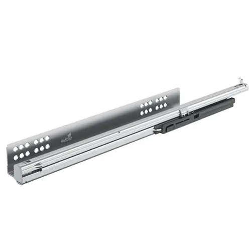 Hettich Quadro V6 500mm Soft-Close Full Extension Undermount Drawer Slides, Ball Bearing Left hand Zinc