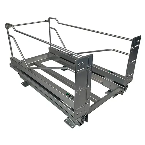 Waste Container Pullout Frame Only with Soft-open & Soft-Close, 12.25"W Silver, Bottom Mount Waste Container Pullout Frame Only with Soft-open & Soft-Close, 12.25"W Silver, Bottom Mount