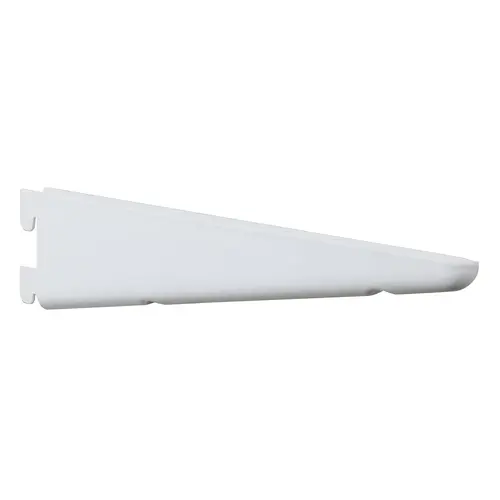 5" KV182 Heavy-Duty Shelf Bracket, 16-Gauge Steel Material, Double Slotted Style, 5" Depth, White Finish, Made In Usa