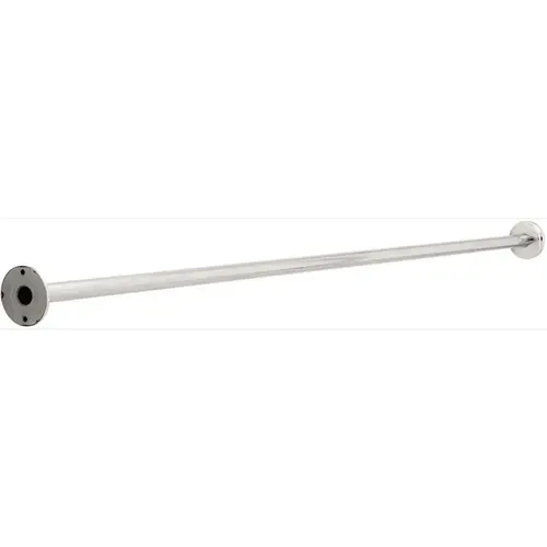 1" x 5 ft Shower Rod with Step Style Flange, Satin Nickel