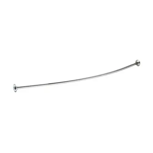 5 ft Oval Curved Shower Rod with 6" Bow, Stainless Steel