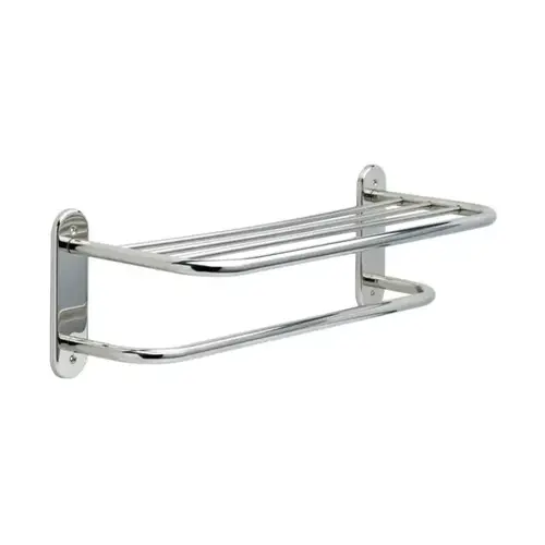 24" Align Lock Towel Shelf with One Bar, Bright Stainless Steel