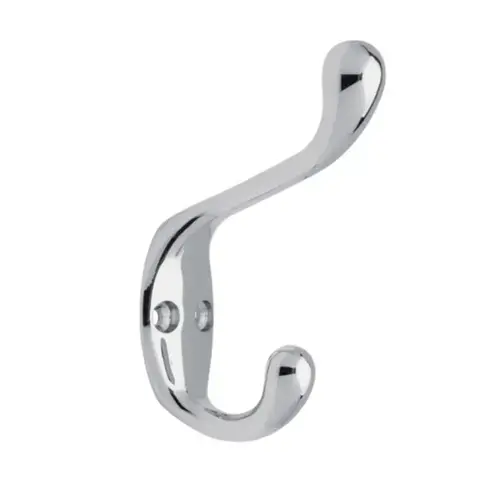 Coat and Hat Hook, 15/16 in (24 mm) Length - Polished Chrome, Steel by Polished Chrome Coat and Hat Hook, 15/16 in (24 mm) Length - Polished Chrome, Steel by Polished Chrome