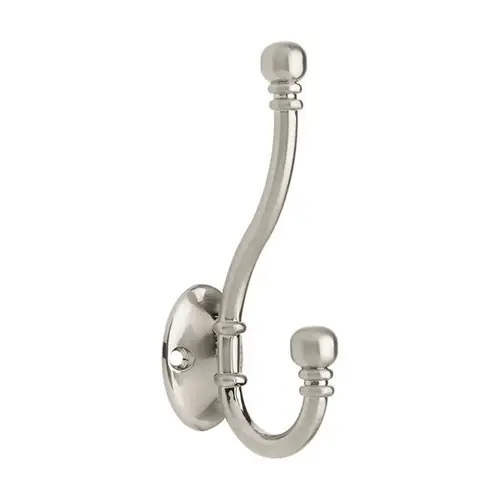 Ball End Coat and Hat Hooks 5-3/16" Height Satin Nickel