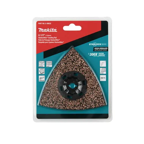 4-1/2" StarlockMax 20 Grit Oscillating Multi-Tool Tungsten Carbide Delta Triangle Sanding Pad