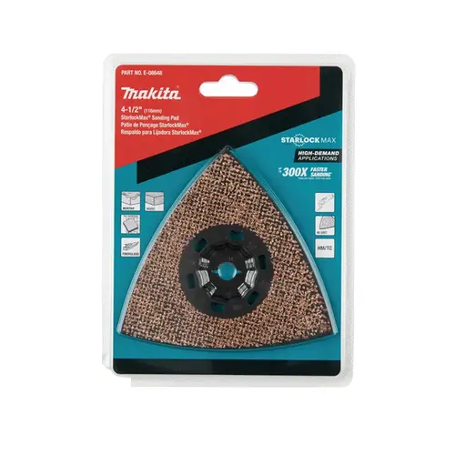 4-1/2" StarlockMax 40 Grit Oscillating Multi-Tool Tungsten Carbide Delta Triangle Sanding Pad