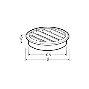 Hardware Concepts, Inc. 6435-014 1PC 2-1/2 RND VENT. GROMMET BLK Black