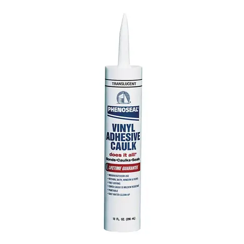 All-Purpose Vinyl Adhesive Caulk, 10 Fl oz Cartridge, Almond