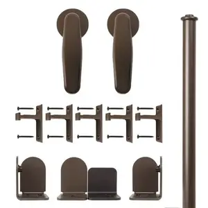 Quiet Glide QG.1310.V.07 6 Foot Rolling Door Hardware Kits Barn Door Rolling Hardware Kit, Vista, Bronze