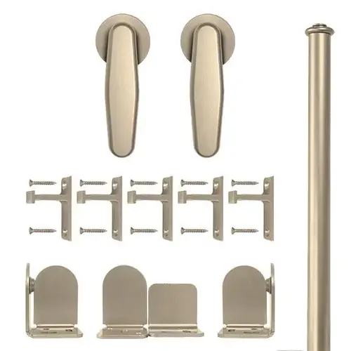 6 Foot Rolling Door Hardware Kits Rolling Door Vista Hardware Kit with Long Bracket, Satin Nickel 6 Foot Rolling Door Hardware Kits Rolling Door Vista Hardware Kit with Long Bracket, Satin Nickel