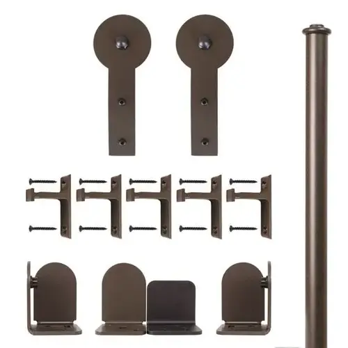 6 Foot Rolling Door Hardware Kits Barn Door Roller Kit, Oil Rubbed Bronze
