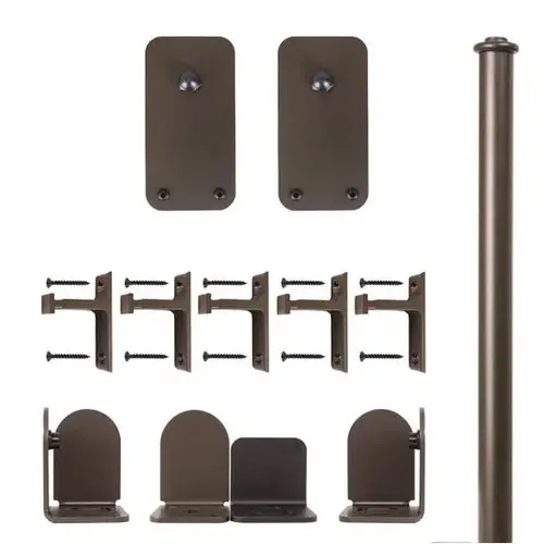 6 Foot Rolling Door Hardware Kits Basic Rectangle Roller Kit, Oil Rubbed Bronze, Oil Rubbed Bronze