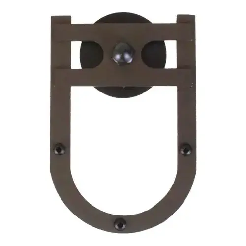 Horseshoe Strap with Roller for Rolling Barn Doors, Oil Rubbed Bronze Horseshoe Strap with Roller for Rolling Barn Doors, Oil Rubbed Bronze