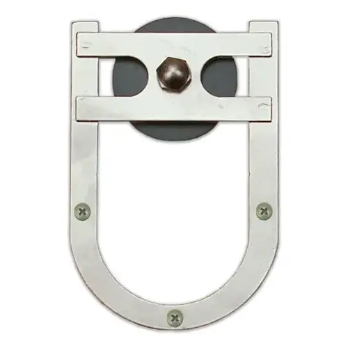 Horseshoe Strap with Roller for Rolling Barn Doors, Satin Nickel Horseshoe Strap with Roller for Rolling Barn Doors, Satin Nickel