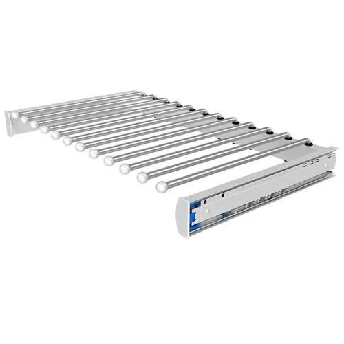 Deluxe Series Chrome 24"W x 14"D Pants Rack Pullout, with Soft-Close Slides Deluxe Series Chrome 24"W x 14"D Pants Rack Pullout, with Soft-Close Slides