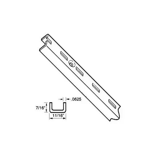 6 ft RV40 Single Slot Shelf Standard, Satin Zinc Finish Brillatone (Zinc)