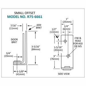 Component Hardware Group R75-6661-SP1 Pivot Hinges Trash Can Hinges Dull Chrome
