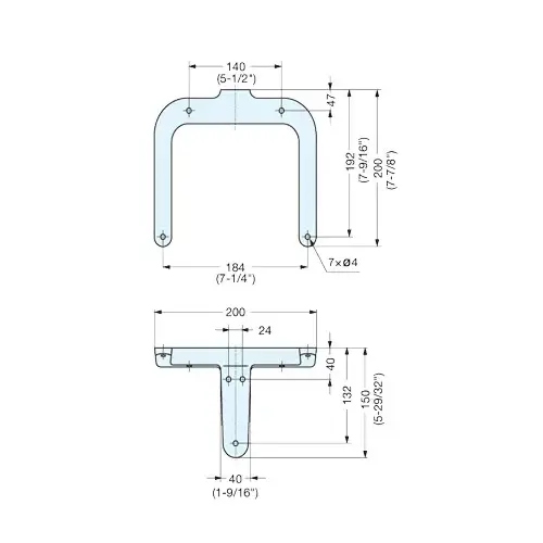 Fork Bracket U-Shape 304 Stainless Steel Black, 66 lb