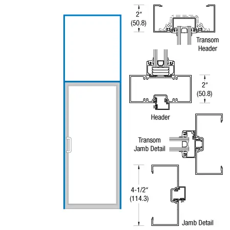 CRL-U. S. Aluminum Clear Anodized Class 1 Left Hand Open Back Transom Frame for Single Rim Panic Door Prepped for Offset Surface Mount 0V91211L36 CRL-U. S. Aluminum Clear Anodized Class 1 Left Hand Open Back Transom Frame for Single Rim Panic Door Prepped for Offset Surface Mount 0V91211L36