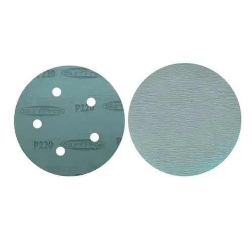 5" 100 Grit No Hole Aluminum Oxide Hook & Loop Sanding Disc on Film, Silver