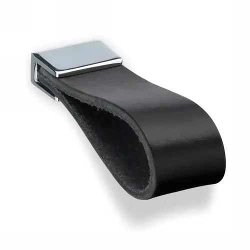 Schwinn Z221 Series 5/8 in (16 mm) Center to Center Polished Chrome, Black Leather Pull