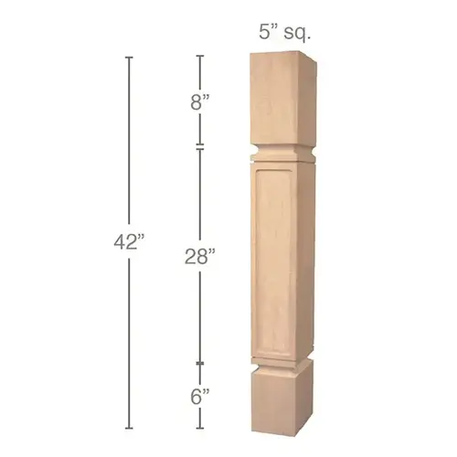 42" x 5" x 5" Mission Bar Column, Alder 42" x 5" x 5" Mission Bar Column, Alder
