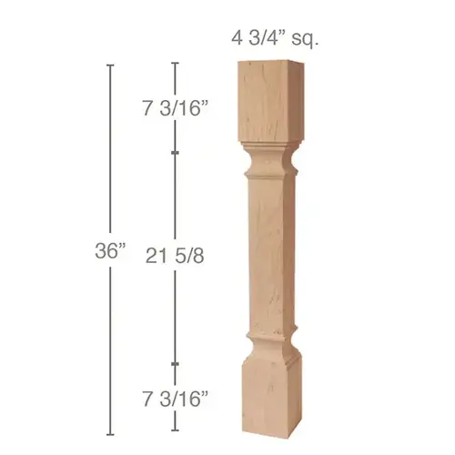 36" x 4-3/4" x 4-3/4" Metro Island Column, Maple 36" x 4-3/4" x 4-3/4" Metro Island Column, Maple