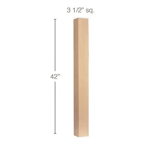 36" x 3-1/2" x 3-1/2" Contemporary Island Column, Maple
