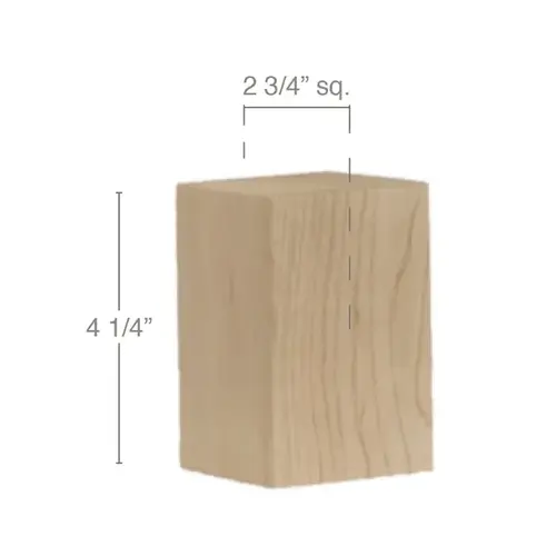 42" x 5" x 5" Contemporary Bar Column, Alder
