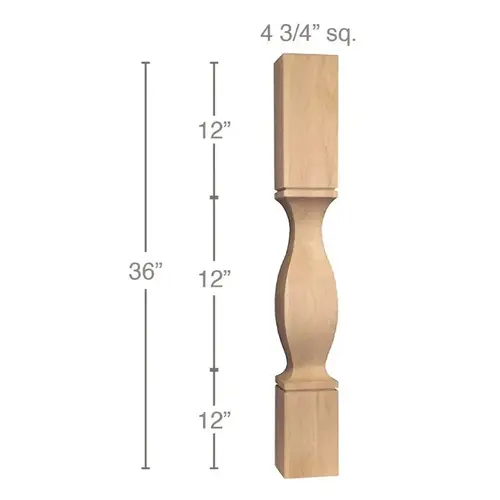 36" x 4-3/4" x 4-3/4" Classic Cam Island Column, Cherry