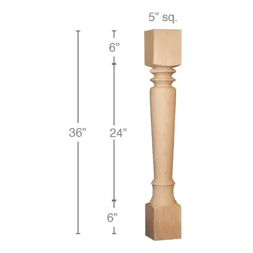 36" x 5" x 5" Classic Island Column, Cherry