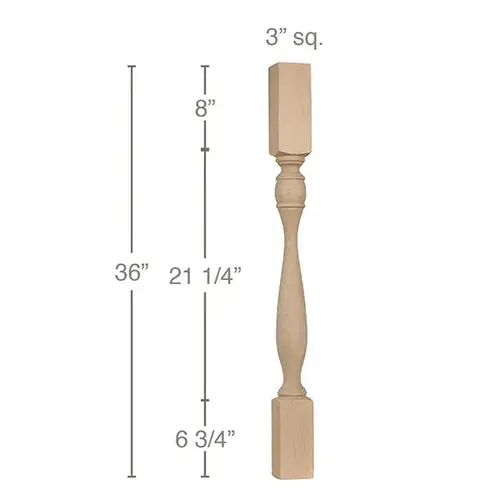 36" x 3" x 3" Traditional Island Column, Cherry 36" x 3" x 3" Traditional Island Column, Cherry