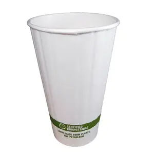 WORLD CENTRIC CU-PA-16D 16 oz Double Wall Hot Cup - Paper - Compostable - Case of 600 16 OZ DOUBLE WALL HOT CUP WITH BIO LINING
