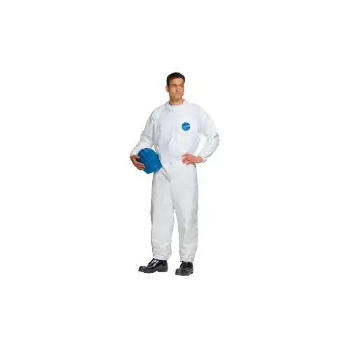COVERALL TYVEK ELASTIC W/A COLLR L White