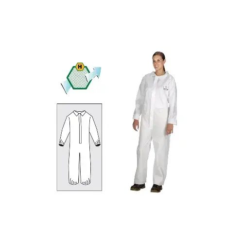COVERALL ELASTIC WRISTS/ANKLES COLLR XL White