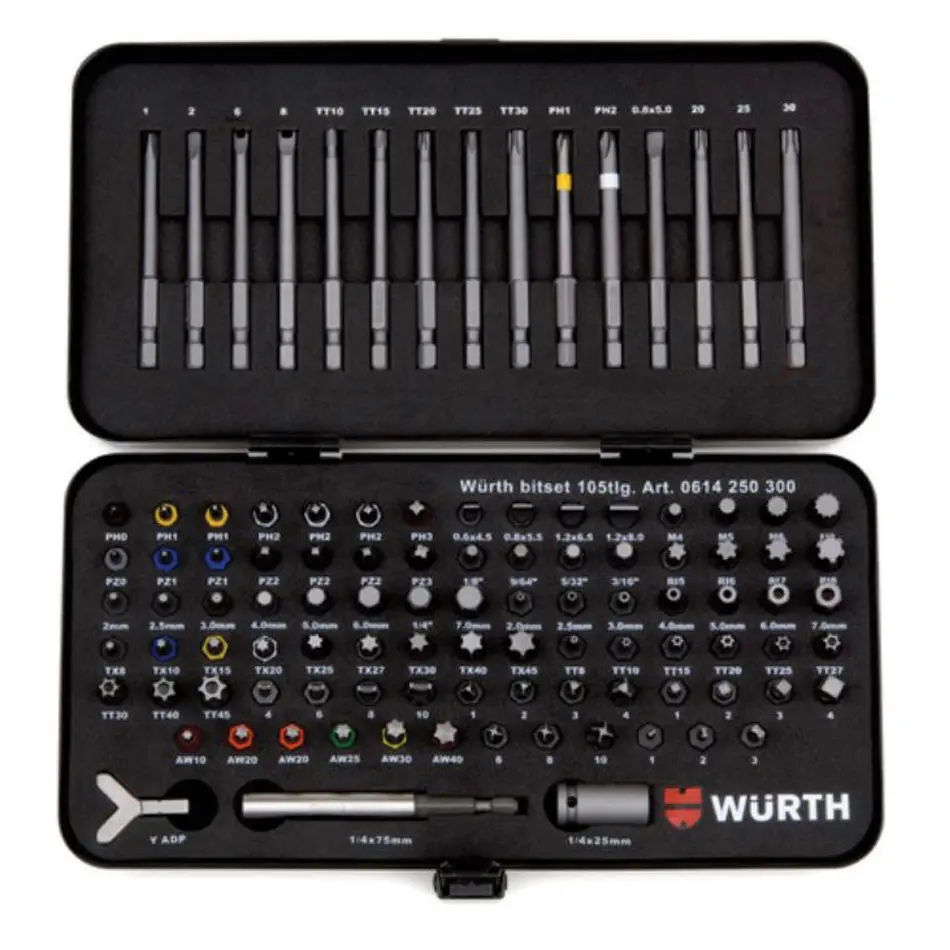 Wurth Zebra Universal Bit Assortment 105 Pieces 0614250300