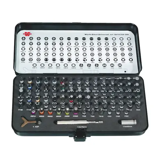 Universal Screwdriver Bit Set 90 Piece With Case - Wurth Universal Screwdriver Bit Set 90 Piece With Case - Wurth
