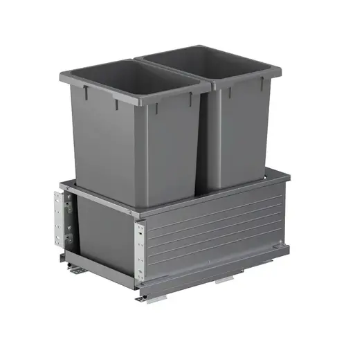ENVI BMT 14-1/3" Carbon Steel Gray Bottom Mount Waste Pullout with 2-35 Quart Carbon steel grey Bins Soft-Close ENVI BMT 14-1/3" Carbon Steel Gray Bottom Mount Waste Pullout with 2-35 Quart Carbon steel grey Bins Soft-Close
