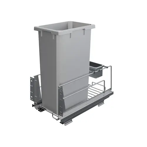 ENVI BMT 11-1/4" Platinum Bottom Mount Waste Pullout with 1-50 Quart Platinum Bin Soft-Close