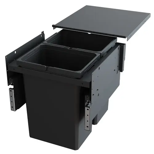 VS ENVI 16-1/2" 2-31 Quart Top-Mount Waste Pullout with Grey Bins and Soft-Close Slides VS ENVI 16-1/2" 2-31 Quart Top-Mount Waste Pullout with Grey Bins and Soft-Close Slides