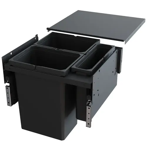 VS ENVI 22-1/2" 3-31 Quart Top-Mount Waste Pullout with Grey Bins and Soft-Close Slides lava VS ENVI 22-1/2" 3-31 Quart Top-Mount Waste Pullout with Grey Bins and Soft-Close Slides lava