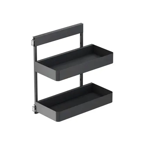 SUB Side Planero Carbon Steel Gray 4-1/16" 2-Shelf Base Cabinet Pullout Organizer with Soft-Close Slides SUB Side Planero Carbon Steel Gray 4-1/16" 2-Shelf Base Cabinet Pullout Organizer with Soft-Close Slides