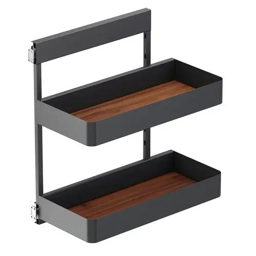 SUB Side Planero Walnut 4-1/16" 2-Shelf Base Cabinet Pullout Organizer with Soft-Close Slides SUB Side Planero Walnut 4-1/16" 2-Shelf Base Cabinet Pullout Organizer with Soft-Close Slides