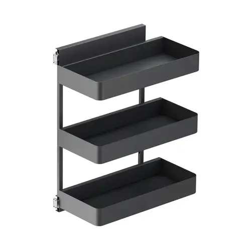 SUB Side Planero Carbon Steel Gray 4-1/16" 3-Shelf Base Cabinet Pullout Organizer with Soft-Close Slides SUB Side Planero Carbon Steel Gray 4-1/16" 3-Shelf Base Cabinet Pullout Organizer with Soft-Close Slides