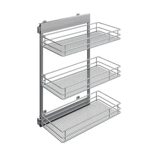 SUB Side Saphir Platinum 12" 3-Shelf Base Cabinet Pullout Organizer with Soft-Close Slides