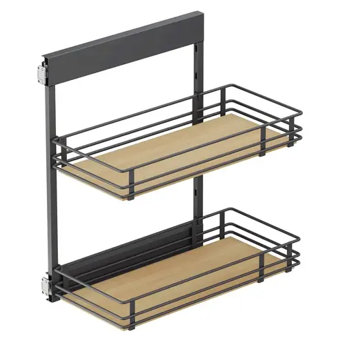 SUB Side Scalea Maple 10" 2-Shelf Base Cabinet Pullout Organizer with Soft-Close Slides