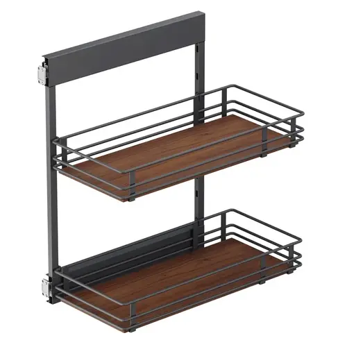 SUB Side Scalea Walnut 10" 2-Shelf Base Cabinet Pullout Organizer with Soft-Close Slides SUB Side Scalea Walnut 10" 2-Shelf Base Cabinet Pullout Organizer with Soft-Close Slides
