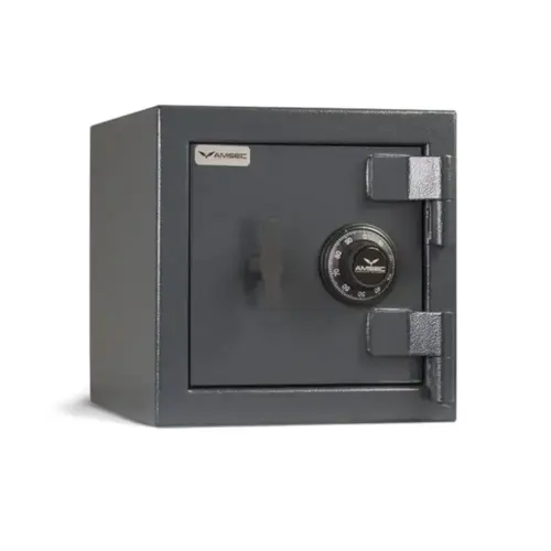 Mini Safe Combination Dial Lock, Charcoal Gray Textured, 67lb