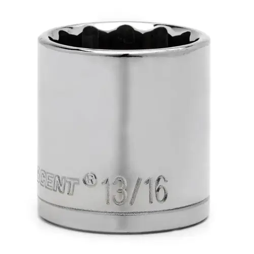 12 Point Standard SAE Sockets, 1/2 in Dr, 3/4 in Opening Nickel Chrome Plated - pack of 6
