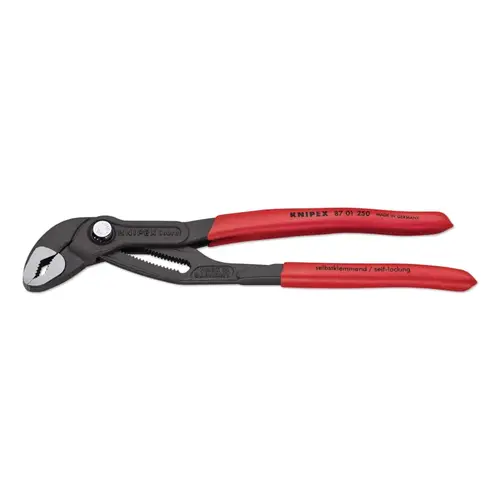 Cobra  Water Pump Pliers, 10 in OAL, V-Jaws, 25 Adjustments, Serrated